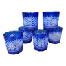 Blue cut crystal tumblers