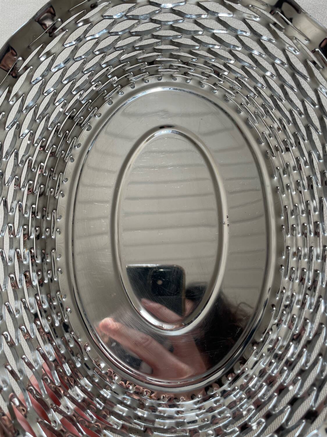 Vintage stainless steel bread basket - Roger Orfevre