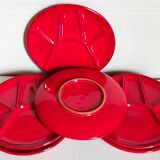 Six ceramic plates with vintage compartments