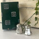 French pewter salt and pepper shakers set Etains du Manoir with origin