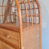 Vintage rattan wardrobe
