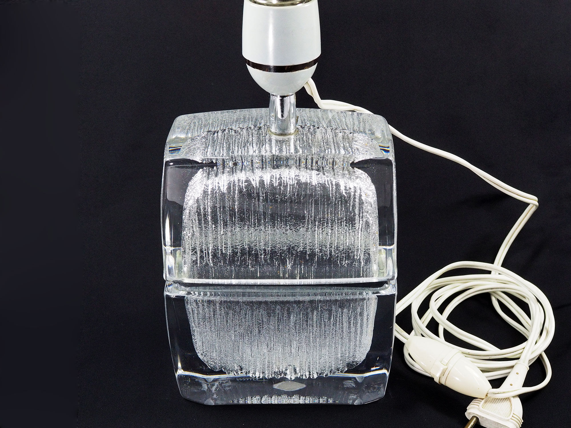 Daum France Mid-Century Crystal Table Lamp-1960s