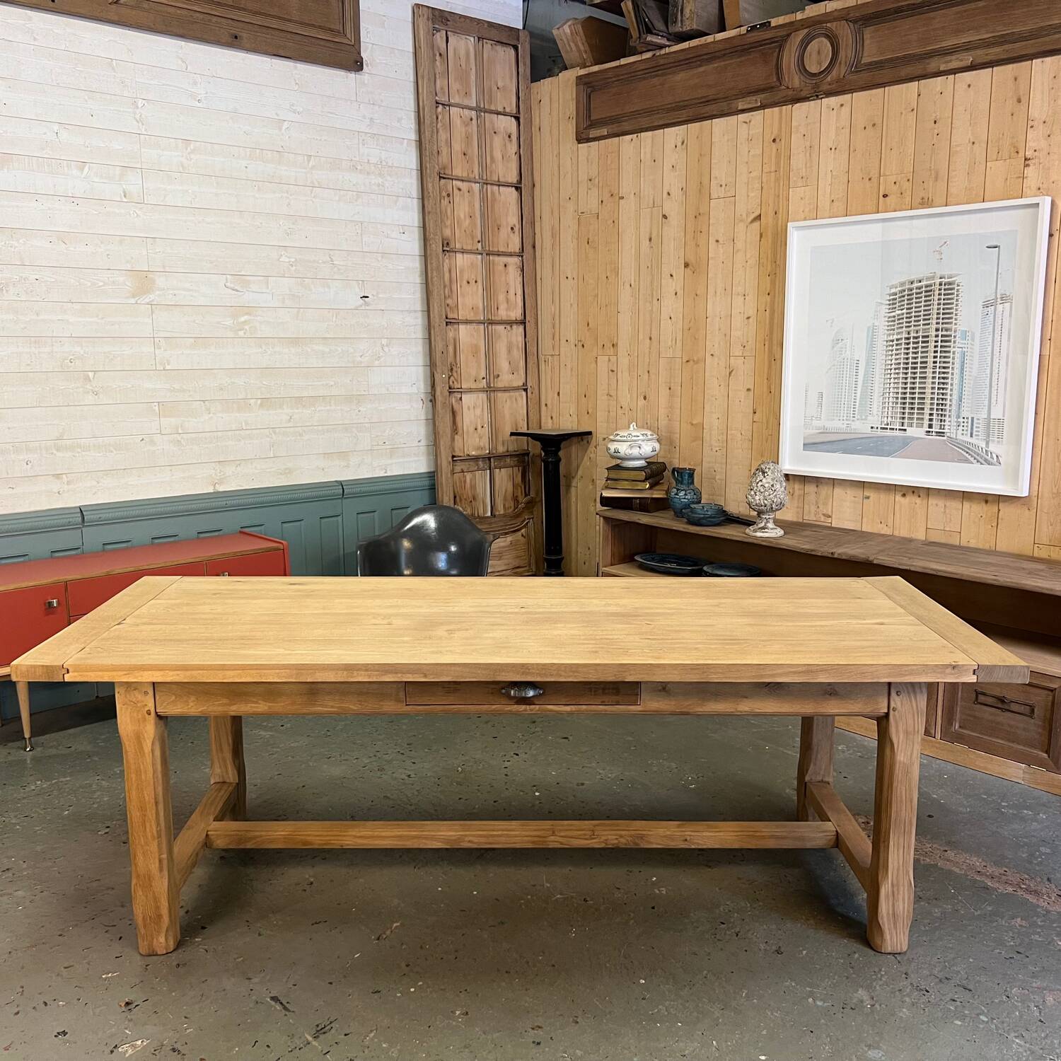 Solid oak farmhouse table