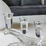 Stylish vintage candlestick, Buder with 3 lights. Lead crystal