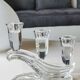 Stylish vintage candlestick, Buder with 3 lights. Lead crystal