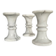 Set of 3 vintage Carrara marble candle holders