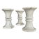Set of 3 vintage Carrara marble candle holders