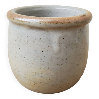 Old stoneware yogurt pot