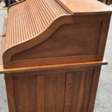 Ancien bureau américain à persienne en S chêne vers 1940