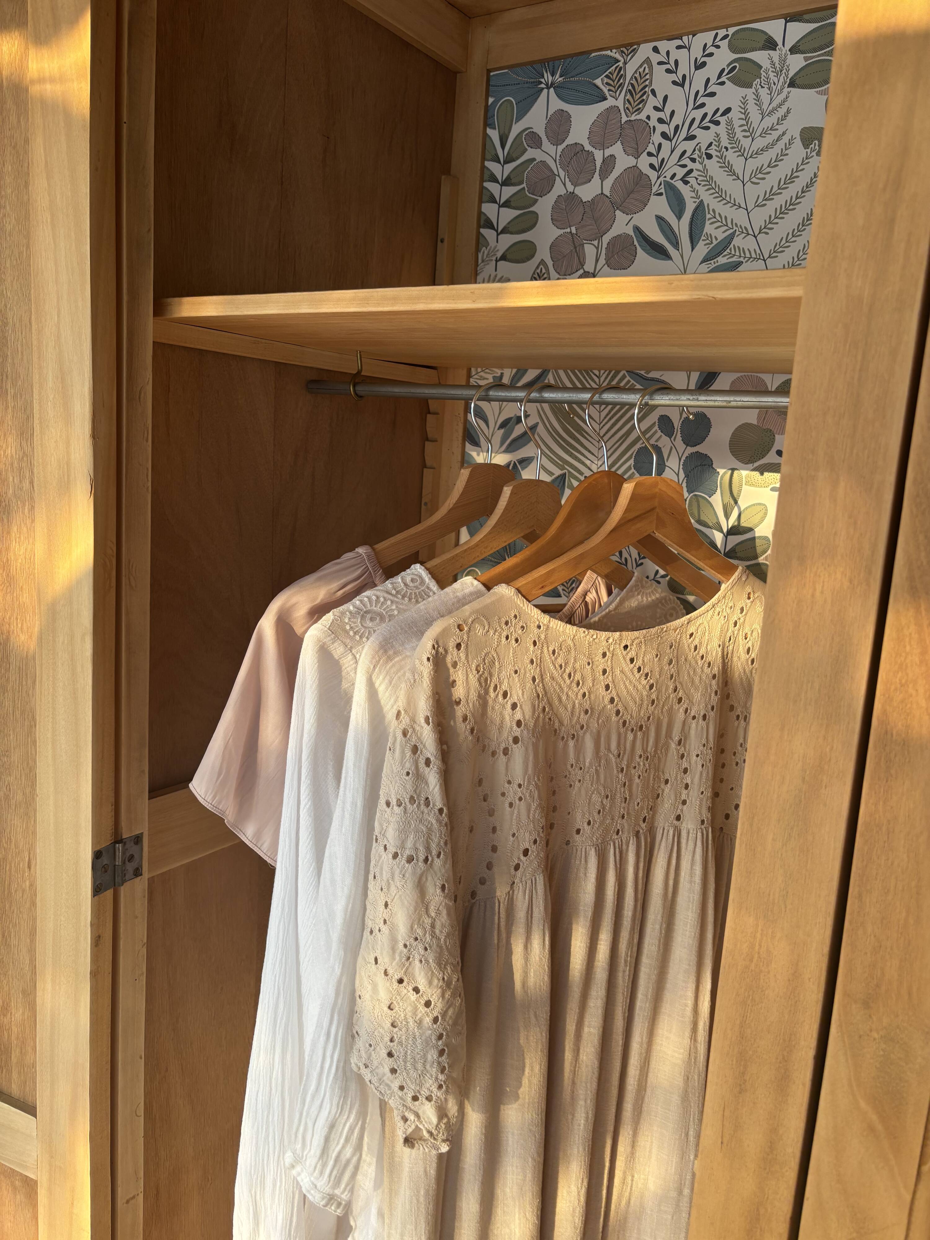 Asymmetrical Wardrobe in Raw Wood