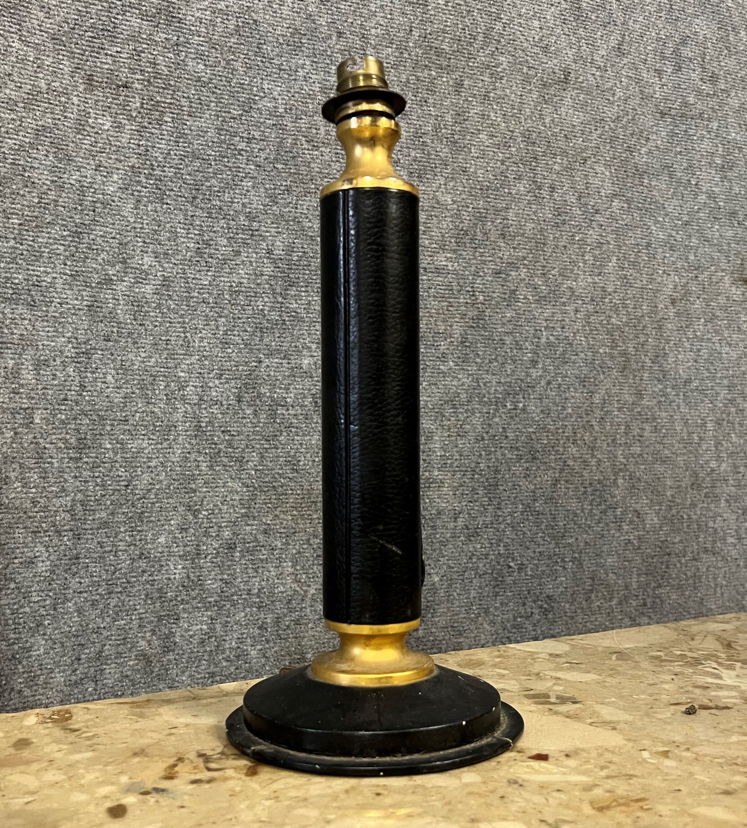 Le Tanneur, vintage leather lamp from the 50s