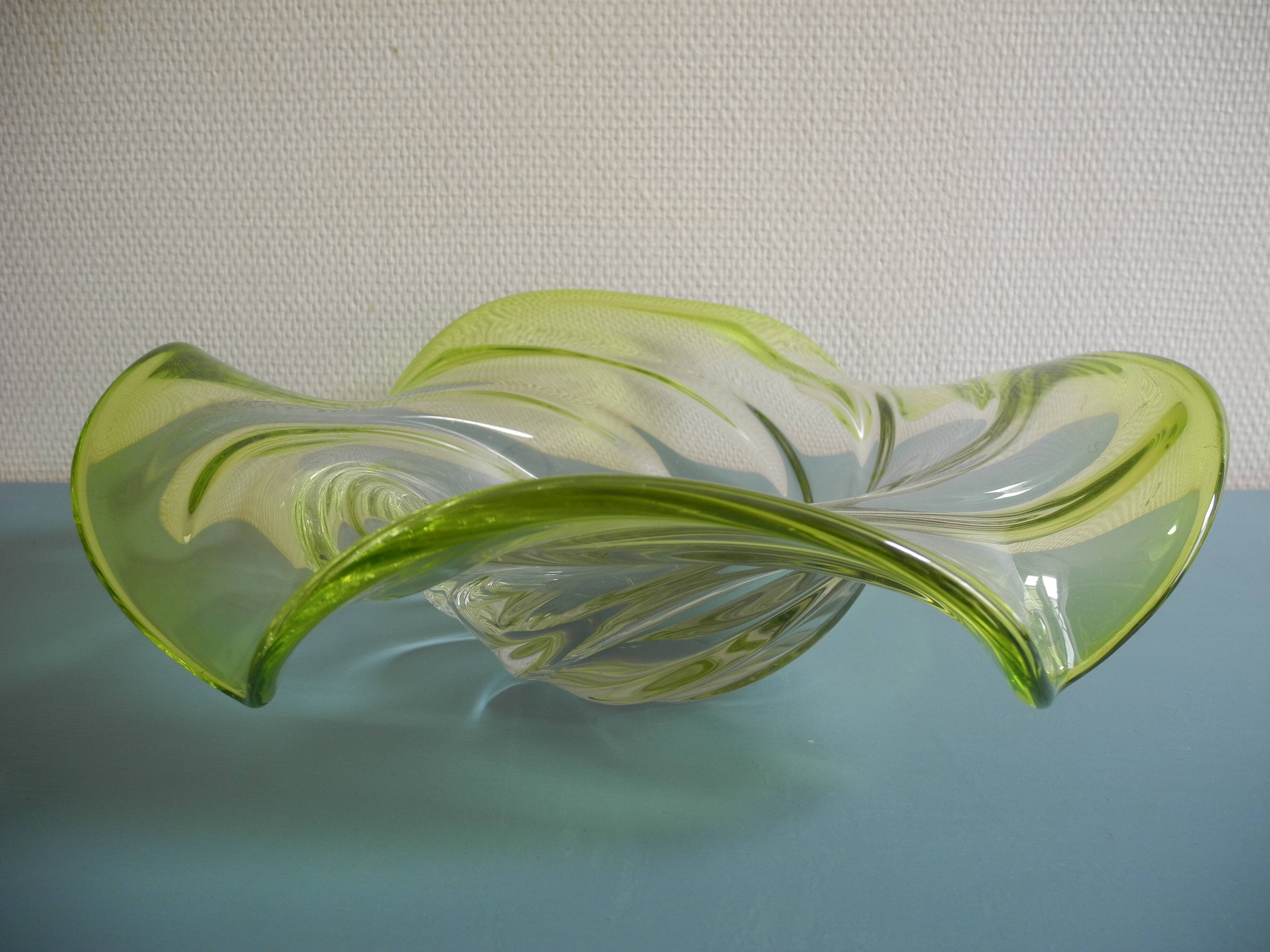 Large crystal art cup vannes deco vintage french crystal cup