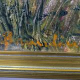 Swedish modern painting, Hanna Brundin, 1970s, oil on canvas, framed