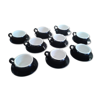 Set 9 cups and saucers bistrot