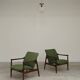 Pair of green GMF 64 armchairs by Edmund Homa, Poland 1960
