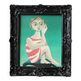 Oil on wood, Bather, cubist style.