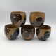 Tea set japan asia glazed stoneware decoration flower wicker handle