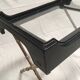 Table d'appoint vintage en laiton et cuir par Jacques Adnet 1950