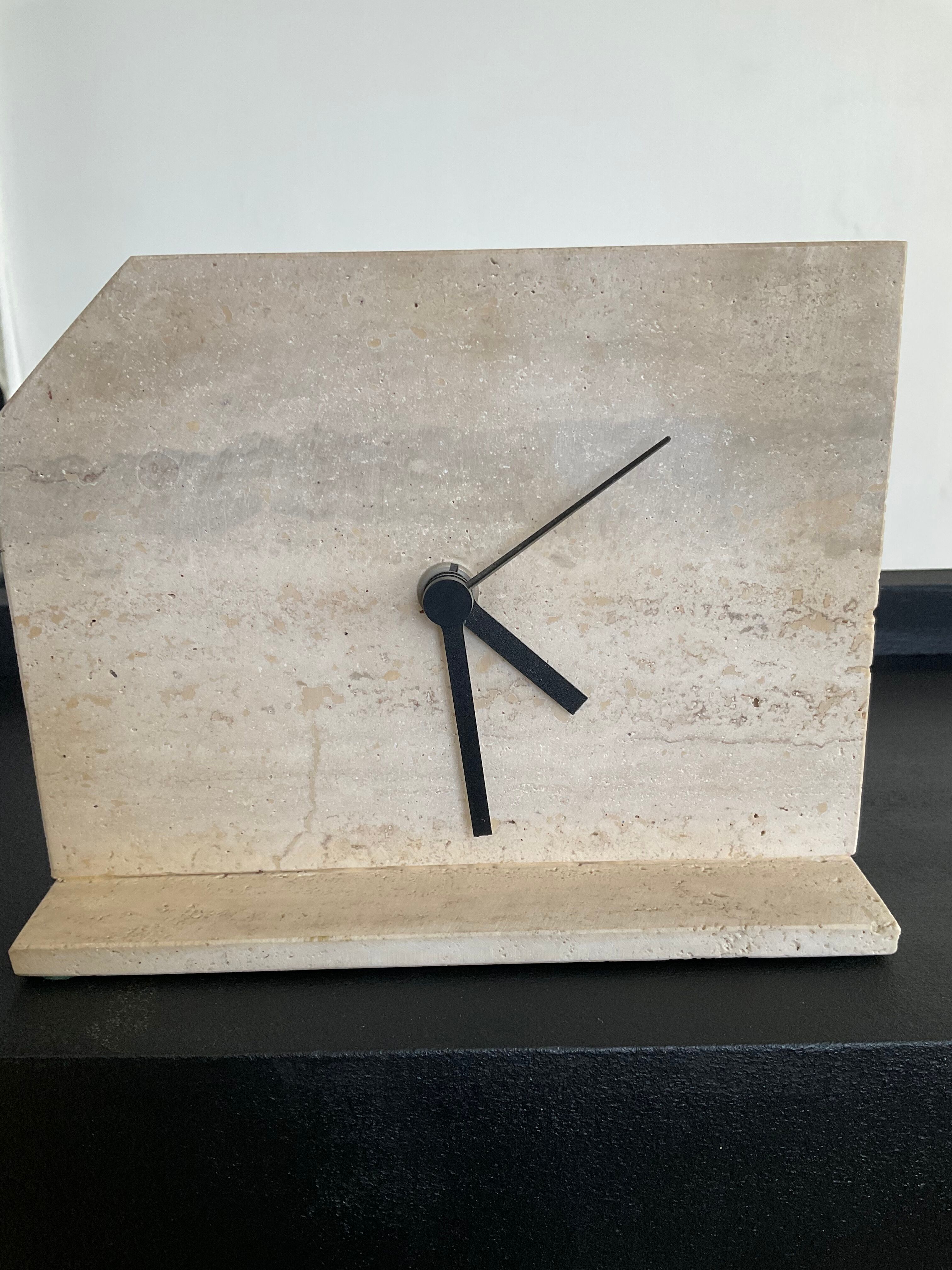 Vintage travertine clock from the 70s
