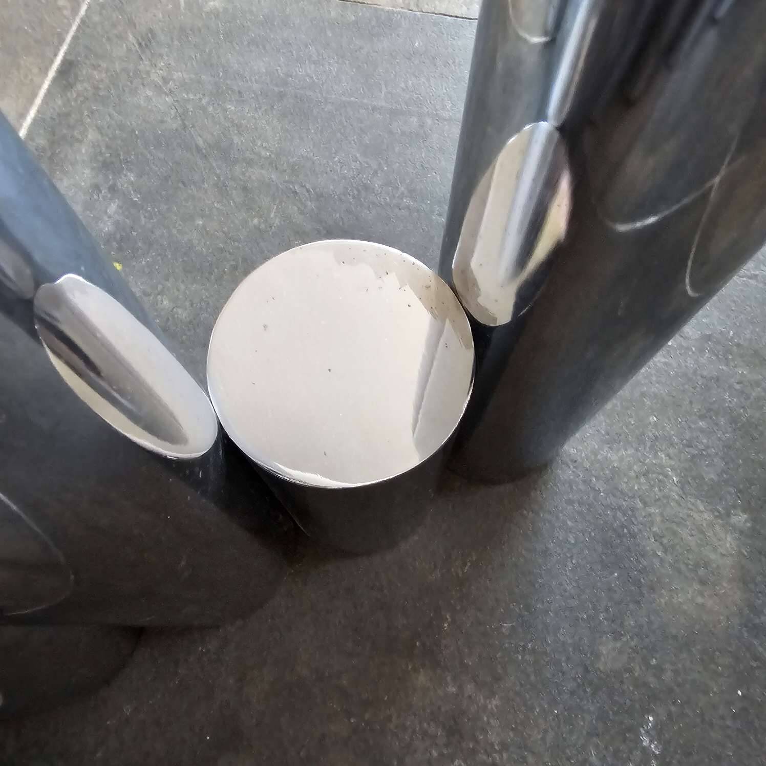 "Cylinders" coffee table in chromed metal, Italy, circa 1970