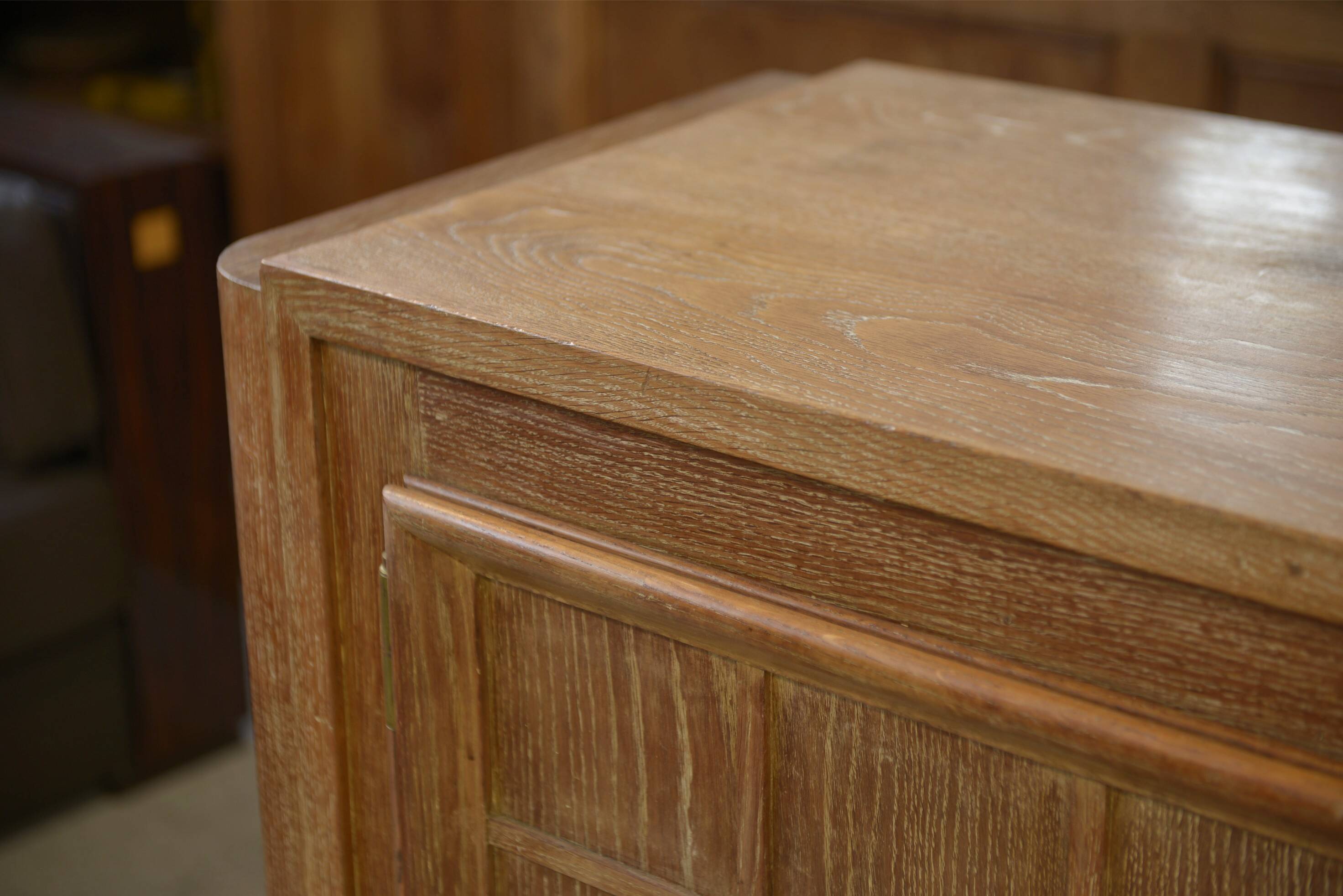 Cerused oak sideboard signed Maurice Rinck 1940s