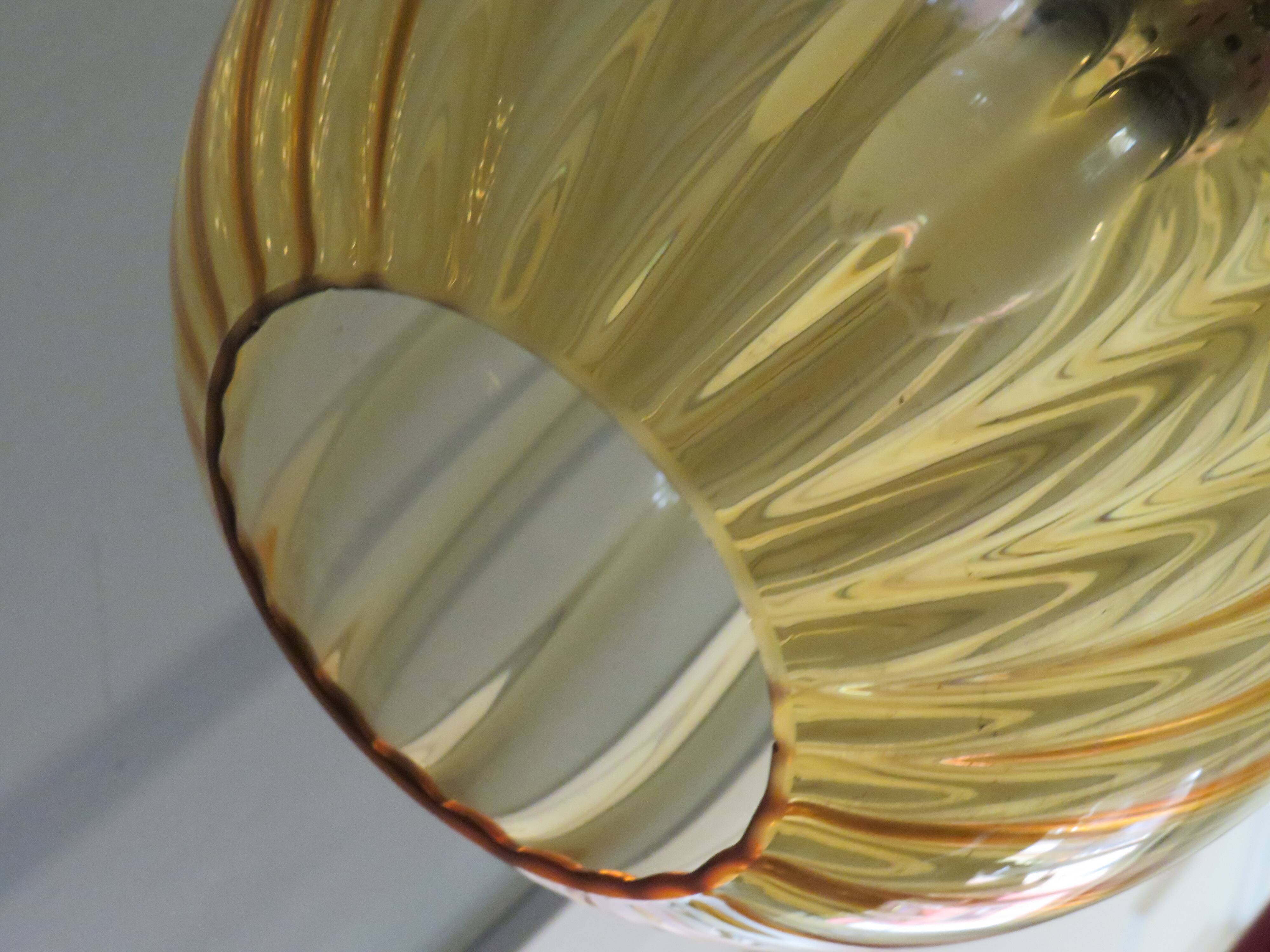 Hanging lamp, Scandinavian of the 1970s, teak and glass