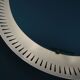 round mid century modern illuminated WALL MIRROR with metal frame 1950s