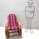 1970s Postmodern Bamboo Rocking Chair with Vintage Fabric Cushion