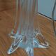 Foot lamp twisted in crystal or glass