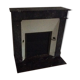 White veined black marble fireplace