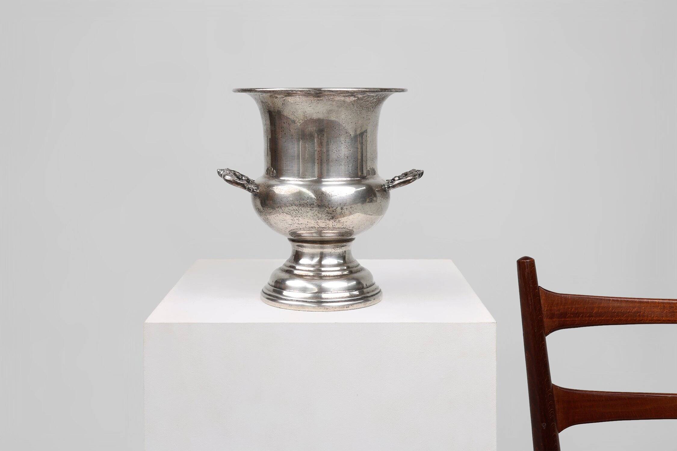 Mid-Century French Silver plated copper Champagne Bucket, 1890s