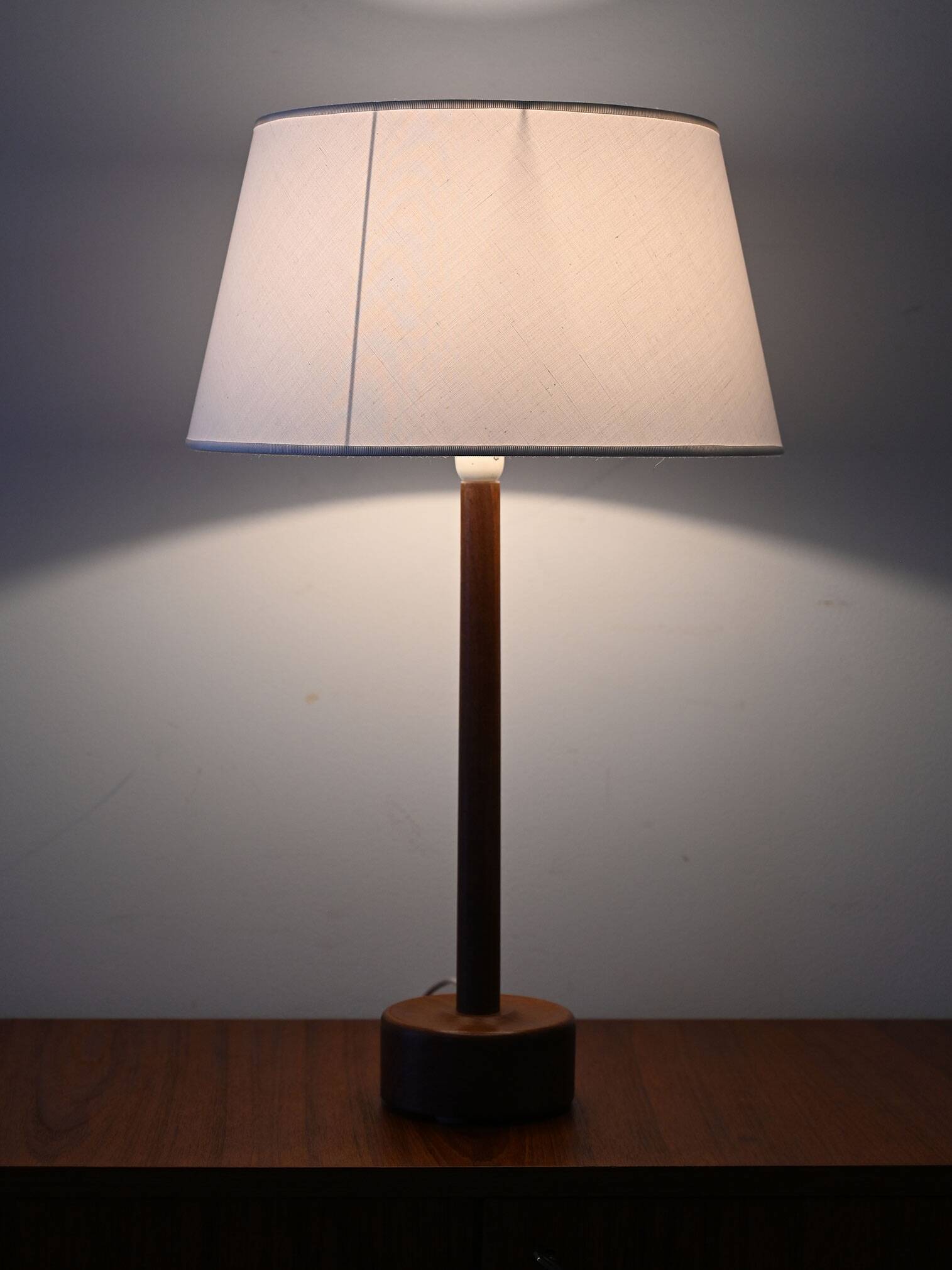 1950s/60s Danish teak turned table lamp