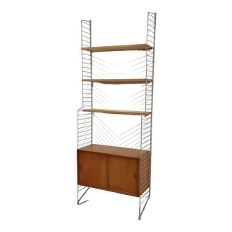 Pinewood wall unit by Nils “Nisse” Strinning for String, Sweden 1950's