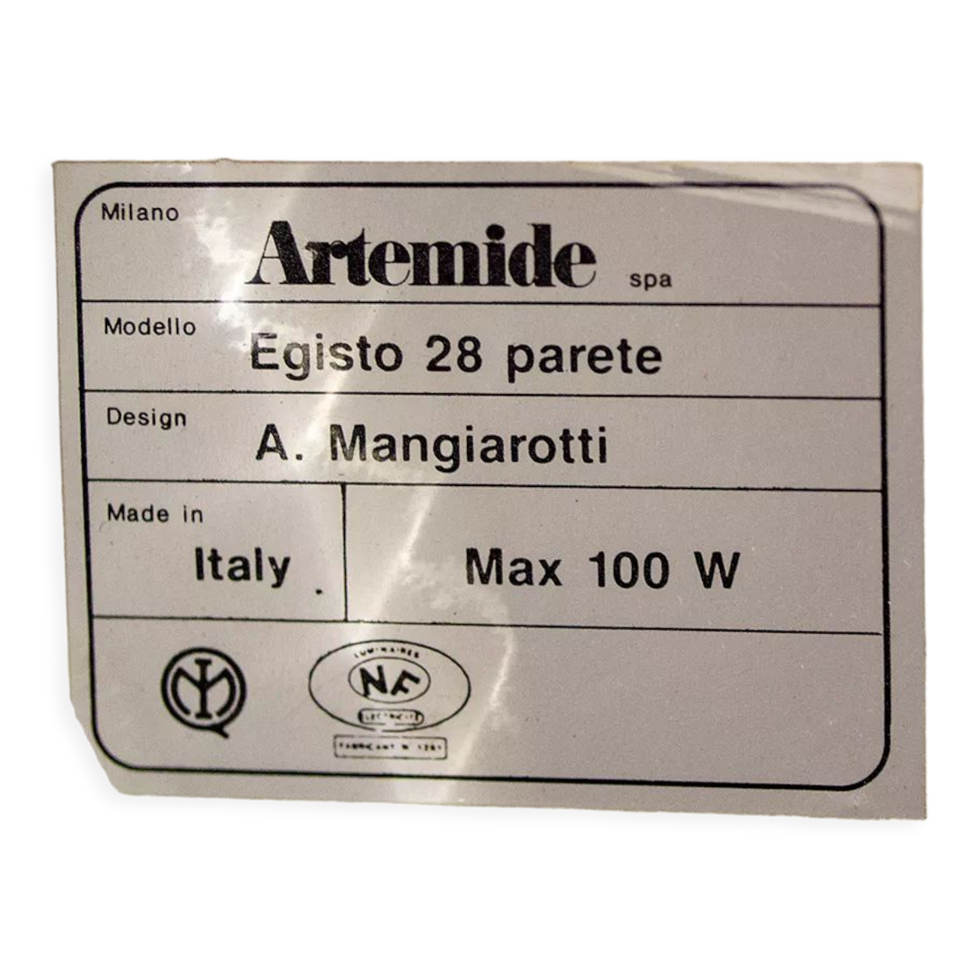 Wall lamps Artemide Egisto 28 wall by Angelo Mangiarotti, Italy, 80s, set of 2