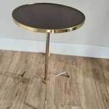 Old tripod pedestal table formica and brass 50s