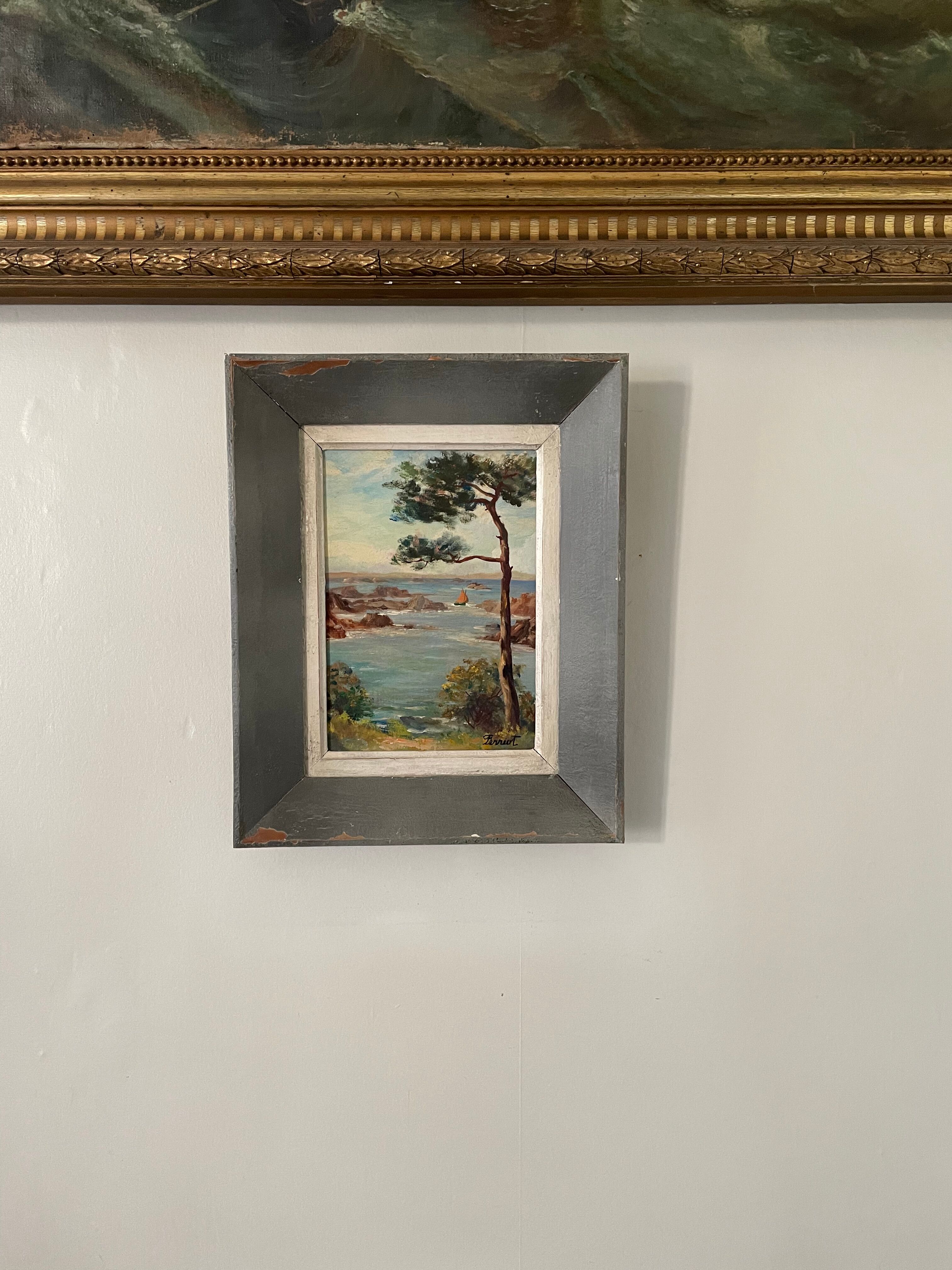 Old seaside painting