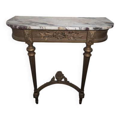 Console style Louis XVI En bois doré et plateau en marbre