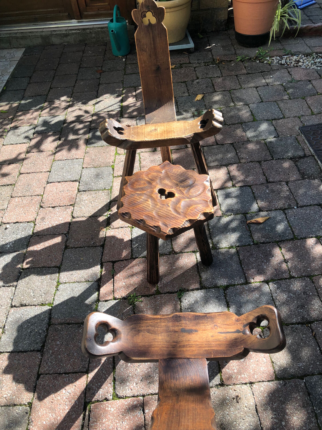 Brutalist chairs and stool