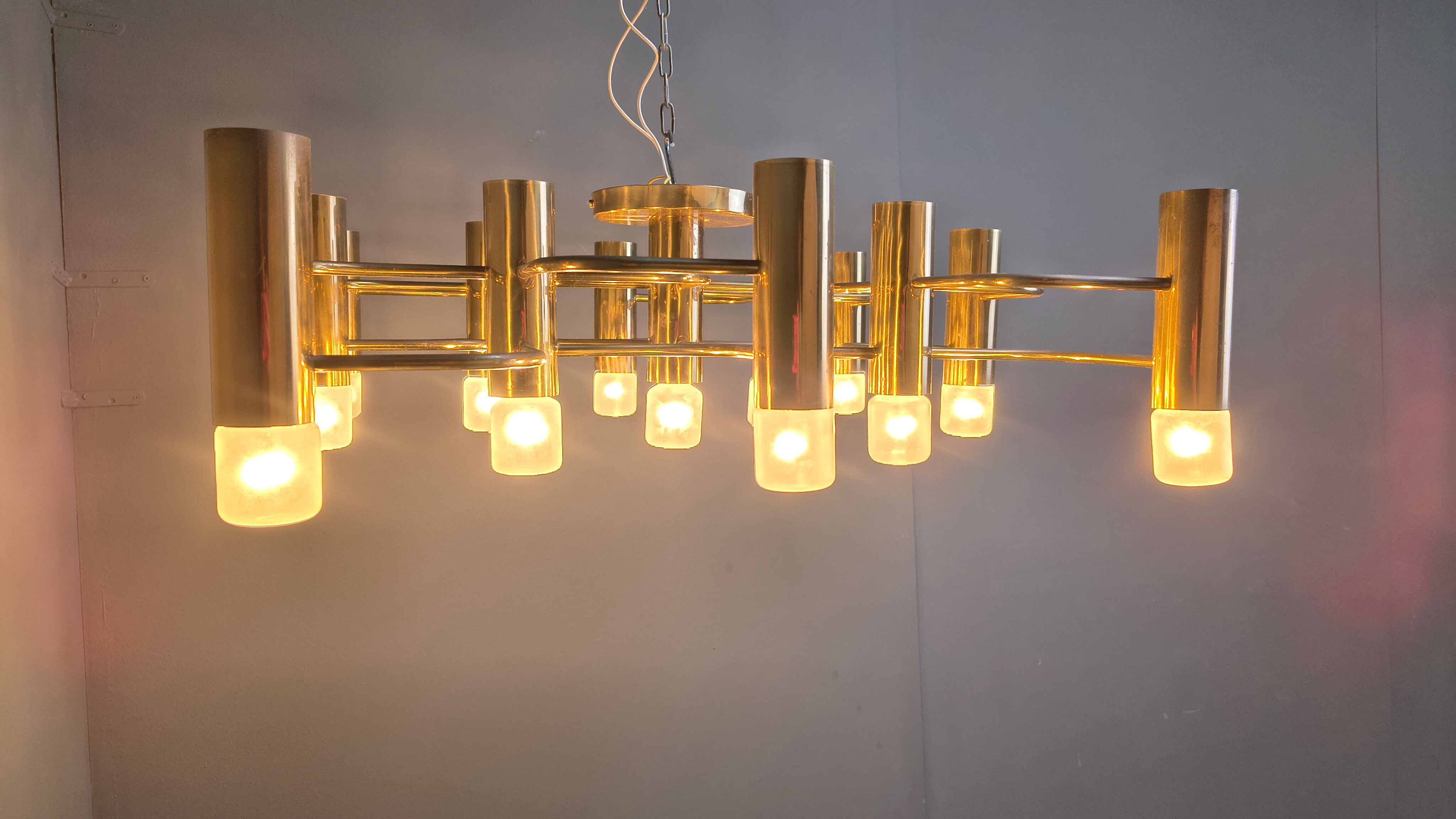 Mid century Sciolari chandelier with 13 lightpoints