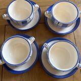 Set of 4 plaid mugs/bowls