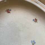Oval serving dish, Labrut Grigny, small flowers model and golden border.