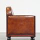 Cognac-colored sheepskin Art Deco design armchair in good condition