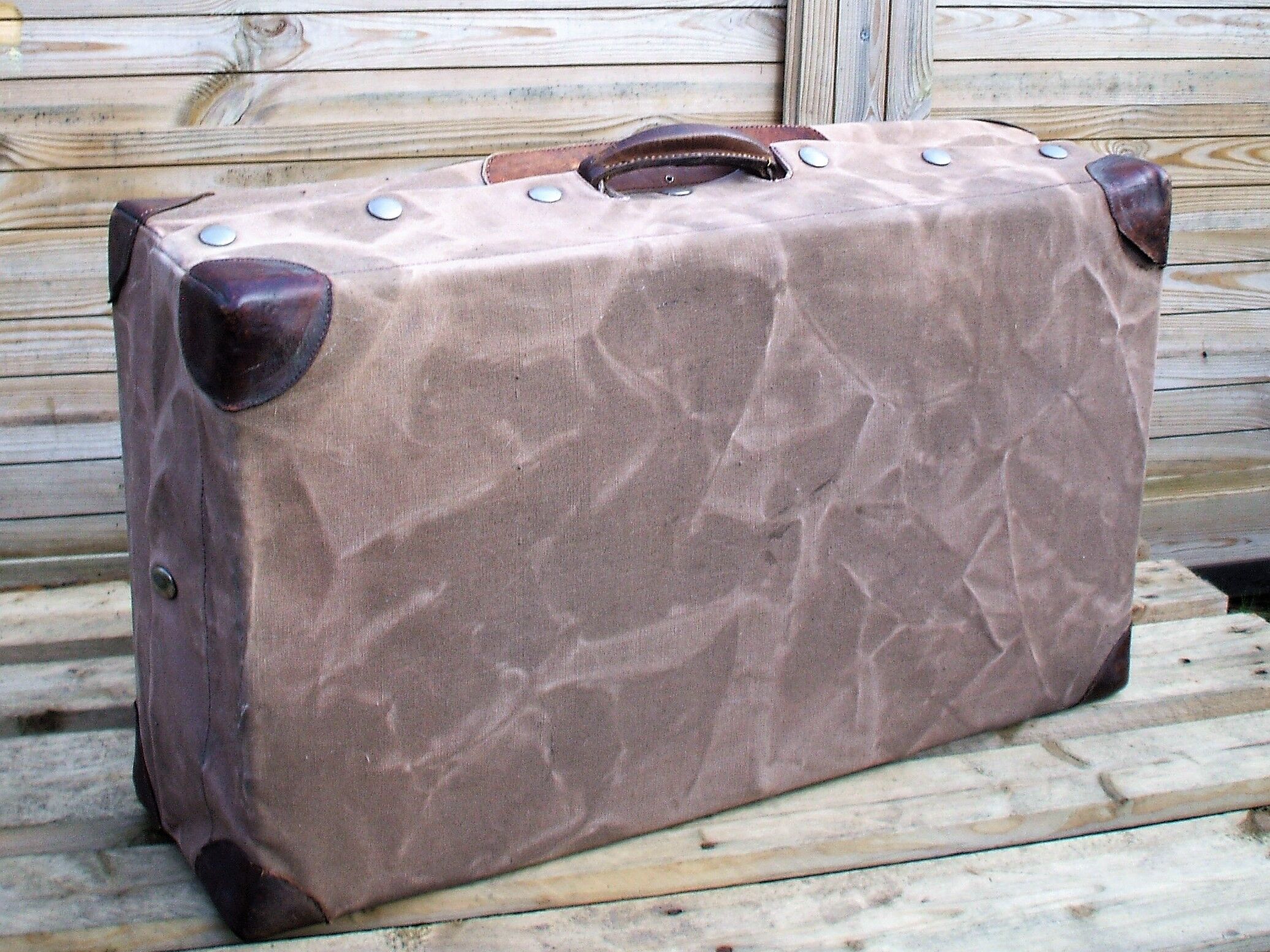 Old leather suitcase