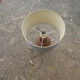 Vintage sculpted lamp and fabric lampshade