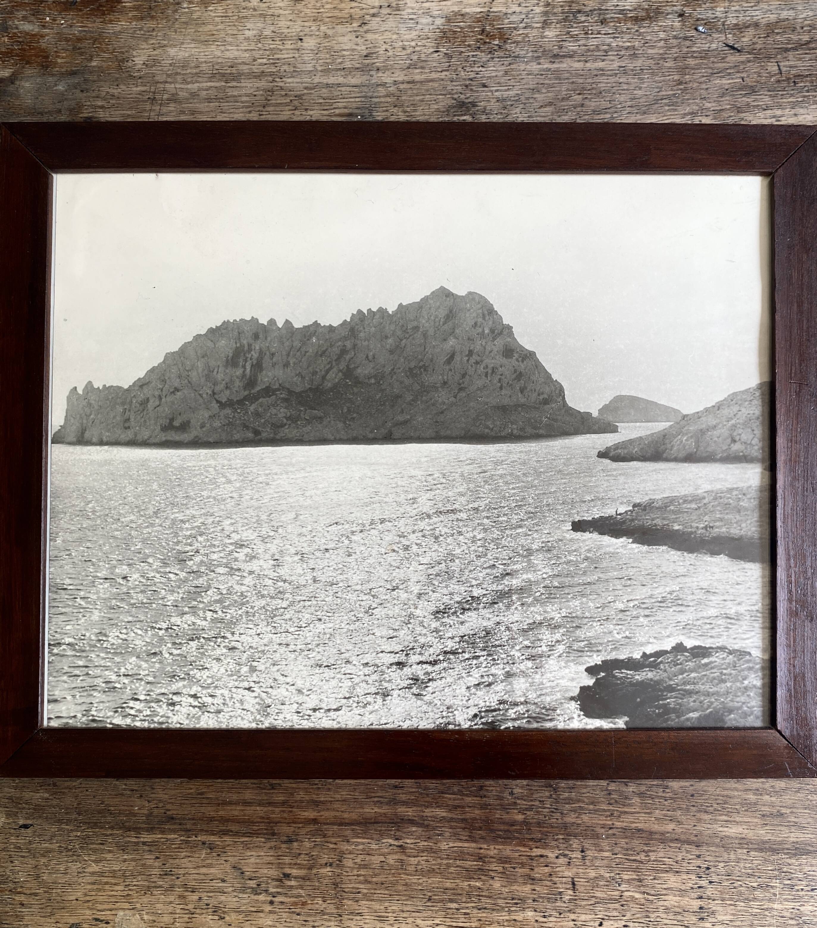 Old photo under glass