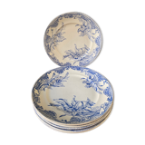 Series of 6 flat plates Iron Earth XIXth