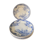 Series of 6 flat plates Iron Earth XIXth
