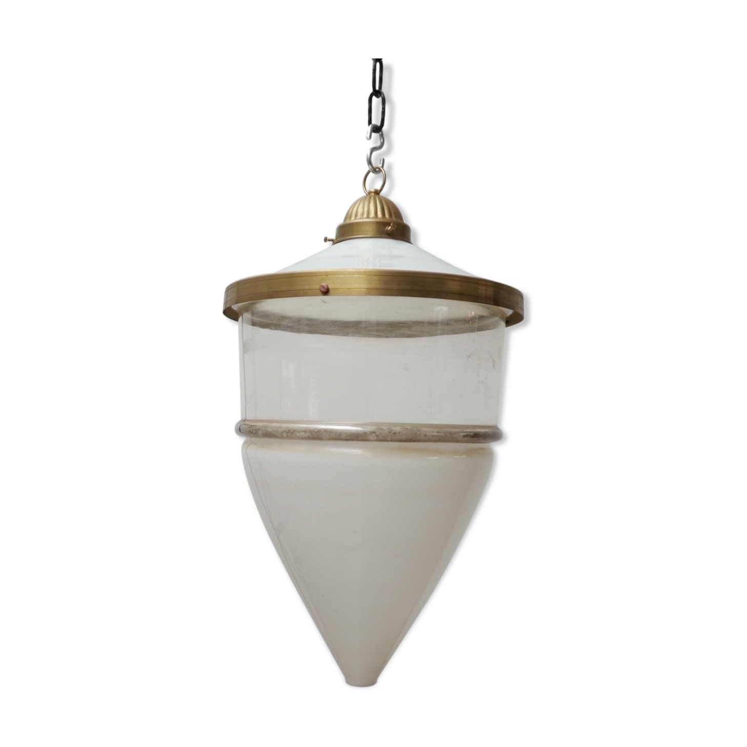 German Antique Three Part Large Pendant Light