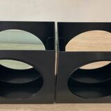 Pair of vintage 1970s vinyl record racks