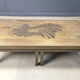 Table basse en laiton gravé vintage, années 1970